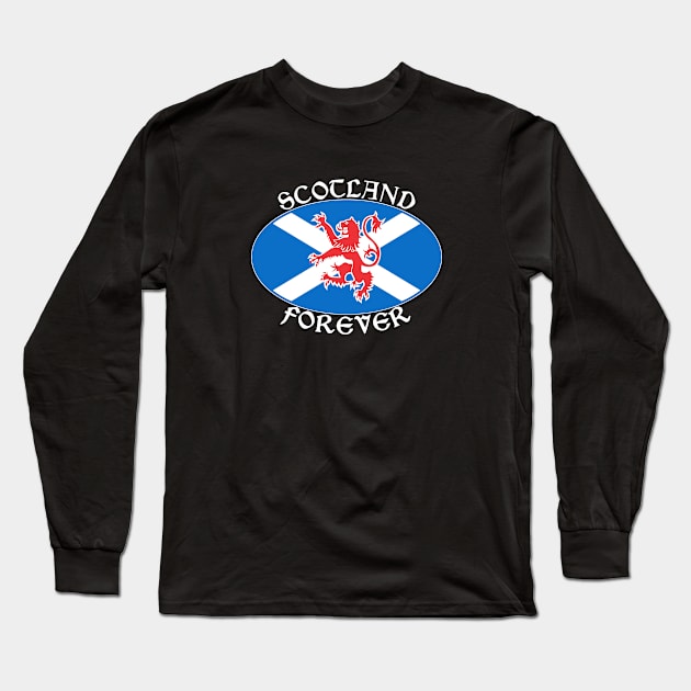 Patriotic Scotland Forever LION motif Long Sleeve T-Shirt by BigTime